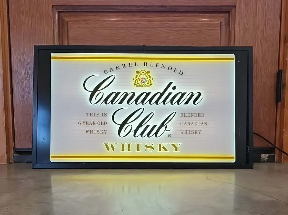 Canadian Club Whisky Vintage Rectangular LED Lighted Advertising Bar Sign